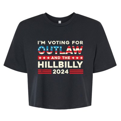 Felon And Hillbilly 24 Pro Trump 2024 Flag Funny Political Bella+Canvas Jersey Crop Tee