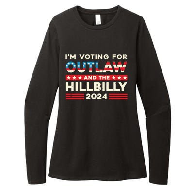 Felon And Hillbilly 24 Pro Trump 2024 Flag Funny Political Womens CVC Long Sleeve Shirt