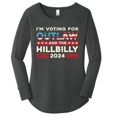 Felon And Hillbilly 24 Pro Trump 2024 Flag Funny Political Women's Perfect Tri Tunic Long Sleeve Shirt