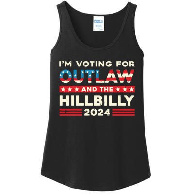 Felon And Hillbilly 24 Pro Trump 2024 Flag Funny Political Ladies Essential Tank