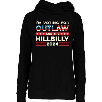 Felon And Hillbilly 24 Pro Trump 2024 Flag Funny Political Womens Funnel Neck Pullover Hood