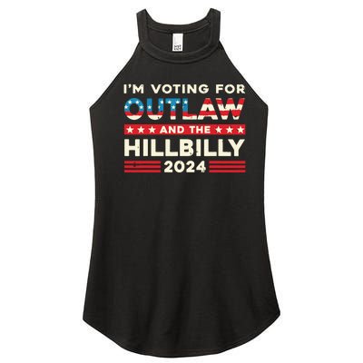 Felon And Hillbilly 24 Pro Trump 2024 Flag Funny Political Women's Perfect Tri Rocker Tank