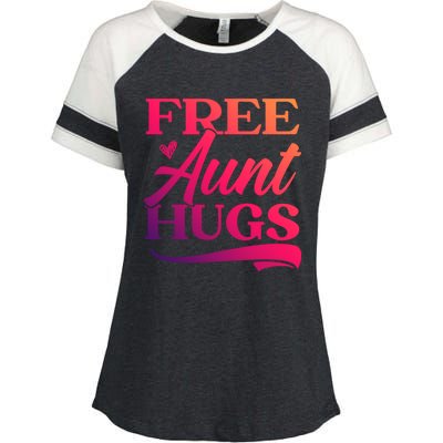 Free Aunt Hugs Auntie Best Aunt Ever Aunt To Be Funny Gift Enza Ladies Jersey Colorblock Tee