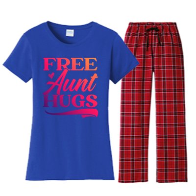 Free Aunt Hugs Auntie Best Aunt Ever Aunt To Be Funny Gift Women's Flannel Pajama Set