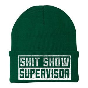 Funny Adult Humor Shit Show Supervisor Mom Knit Cap Winter Beanie