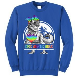 Free Auntie Hugs Auntie Saurus Dinosaur T Rex Rainbow Lgbt Funny Gift Sweatshirt