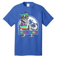 Free Auntie Hugs Auntie Saurus Dinosaur T Rex Rainbow Lgbt Funny Gift Tall T-Shirt