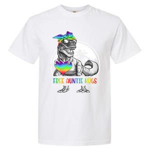 Free Auntie Hugs Auntie Saurus Dinosaur T Rex Rainbow Lgbt Funny Gift Garment-Dyed Heavyweight T-Shirt