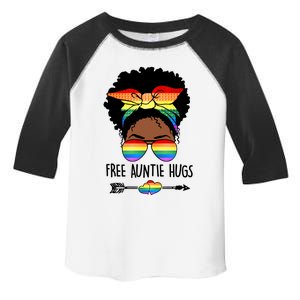 Free Auntie Hugs Messy Bun Lgbt Pride Month Black Gift Toddler Fine Jersey T-Shirt