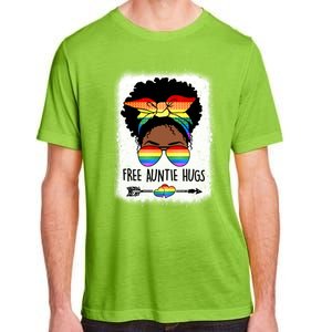 Free Auntie Hugs Messy Bun Lgbtq Pride Month Black Gift Adult ChromaSoft Performance T-Shirt