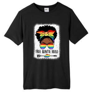 Free Auntie Hugs Messy Bun Lgbtq Pride Month Black Gift Tall Fusion ChromaSoft Performance T-Shirt