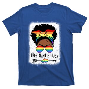 Free Auntie Hugs Messy Bun Lgbtq Pride Month Black Gift T-Shirt