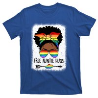 Free Auntie Hugs Messy Bun Lgbtq Pride Month Black Gift T-Shirt