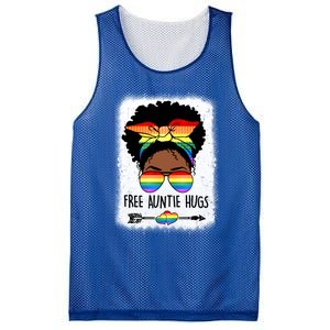 Free Auntie Hugs Messy Bun Lgbtq Pride Month Black Gift Mesh Reversible Basketball Jersey Tank