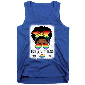 Free Auntie Hugs Messy Bun Lgbtq Pride Month Black Gift Tank Top