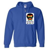 Free Auntie Hugs Messy Bun Lgbtq Pride Month Black Gift Full Zip Hoodie