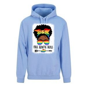 Free Auntie Hugs Messy Bun Lgbtq Pride Month Black Gift Unisex Surf Hoodie