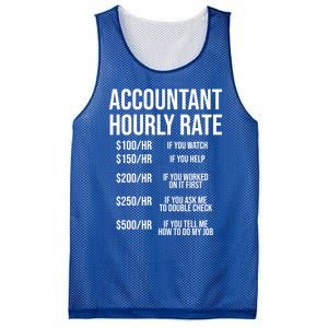 Funny Accountant Hourly Rate Accounting Cpa Humor Gift Mesh Reversible Basketball Jersey Tank