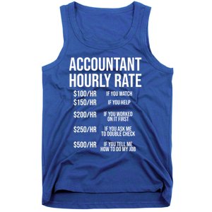 Funny Accountant Hourly Rate Accounting Cpa Humor Gift Tank Top