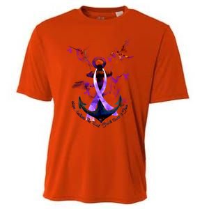 Fibromyalgia Awareness Hope Anchors The Soul Hebrews 6:19 Great Gift Cooling Performance Crew T-Shirt