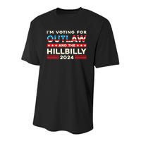 Felon And Hillbilly 24 Pro Trump 2024 Flag Funny Political Youth Performance Sprint T-Shirt