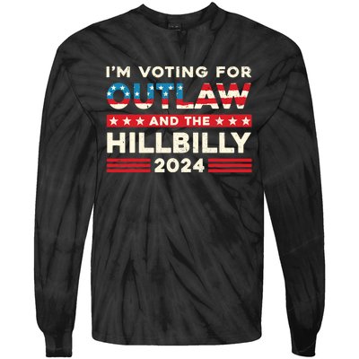 Felon And Hillbilly 24 Pro Trump 2024 Flag Funny Political Tie-Dye Long Sleeve Shirt