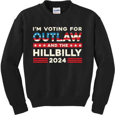 Felon And Hillbilly 24 Pro Trump 2024 Flag Funny Political Kids Sweatshirt