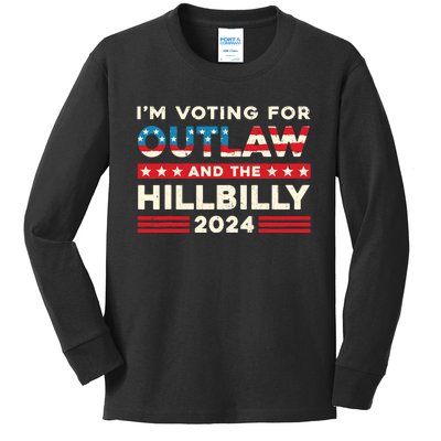 Felon And Hillbilly 24 Pro Trump 2024 Flag Funny Political Kids Long Sleeve Shirt