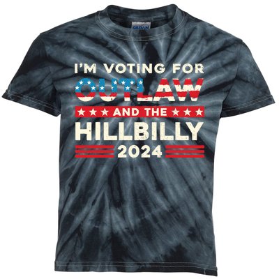 Felon And Hillbilly 24 Pro Trump 2024 Flag Funny Political Kids Tie-Dye T-Shirt