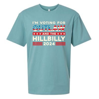 Felon And Hillbilly 24 Pro Trump 2024 Flag Funny Political Sueded Cloud Jersey T-Shirt