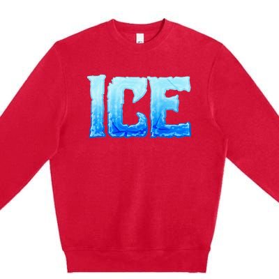 Fire And Ice Funny DIY Group Couples Halloween Costume Ice Premium Crewneck Sweatshirt