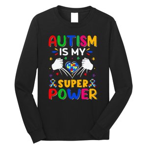 Funny Autism Is My Super Power Heart Puzzle Long Sleeve Shirt