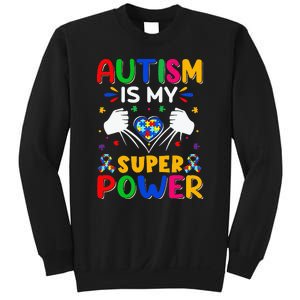 Funny Autism Is My Super Power Heart Puzzle Sweatshirt