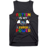 Funny Autism Is My Super Power Heart Puzzle Tank Top