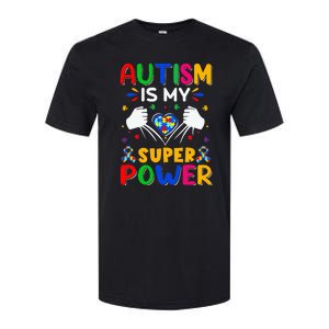 Funny Autism Is My Super Power Heart Puzzle Softstyle CVC T-Shirt