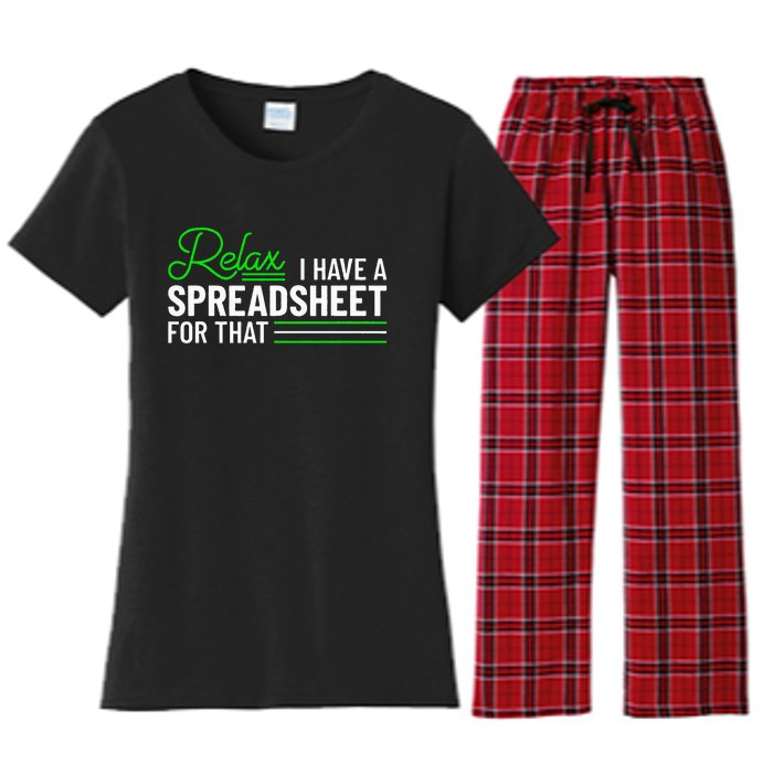 Funny Accountant I Have A Spreadsheet For That Accounting Women's Flannel Pajama Set