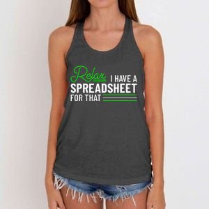 Funny Accountant I Have A Spreadsheet For That Accounting Women's Knotted Racerback Tank