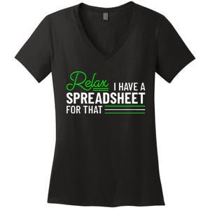 Funny Accountant I Have A Spreadsheet For That Accounting Women's V-Neck T-Shirt