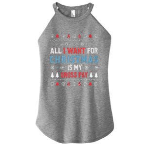 Funny All I Want For Christmas Is My Gross Pay Joke Quote Women's Perfect Tri Rocker Tank