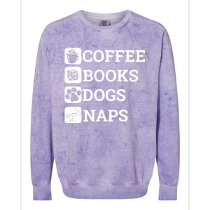 Funny All I Need Coffee Books Dogs Naps Lover Gift Colorblast Crewneck Sweatshirt