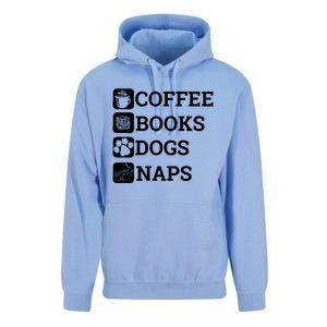 Funny All I Need Coffee Books Dogs Naps Lover Gift Unisex Surf Hoodie