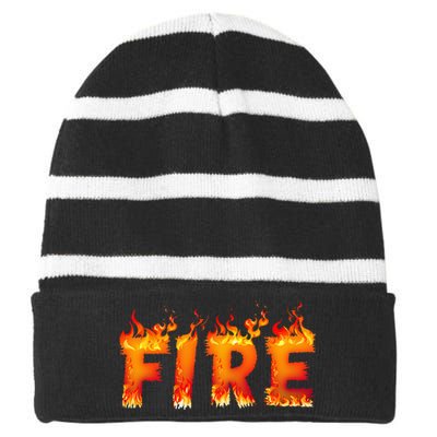 Fire And Ice Last Minute Halloween Matching Couple Costume Striped Beanie with Solid Band