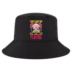 Funny Axolotl I Can Not Hear You I Am Gaming Headset Quote Gift Cool Comfort Performance Bucket Hat