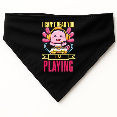 Funny Axolotl I Can Not Hear You I Am Gaming Headset Quote Gift USA-Made Doggie Bandana
