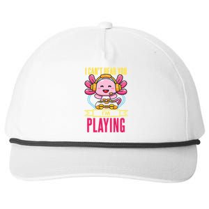 Funny Axolotl I Can Not Hear You I Am Gaming Headset Quote Gift Snapback Five-Panel Rope Hat