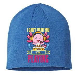 Funny Axolotl I Can Not Hear You I Am Gaming Headset Quote Gift Sustainable Beanie