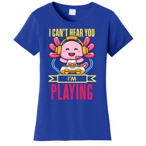 Funny Axolotl I Can Not Hear You I Am Gaming Headset Quote Gift Women's T-Shirt