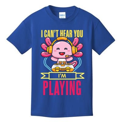 Funny Axolotl I Can Not Hear You I Am Gaming Headset Quote Gift Kids T-Shirt