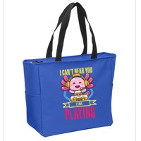 Funny Axolotl I Can Not Hear You I Am Gaming Headset Quote Gift Zip Tote Bag