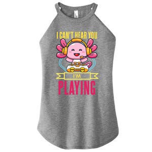 Funny Axolotl I Can Not Hear You I Am Gaming Headset Quote Gift Women's Perfect Tri Rocker Tank